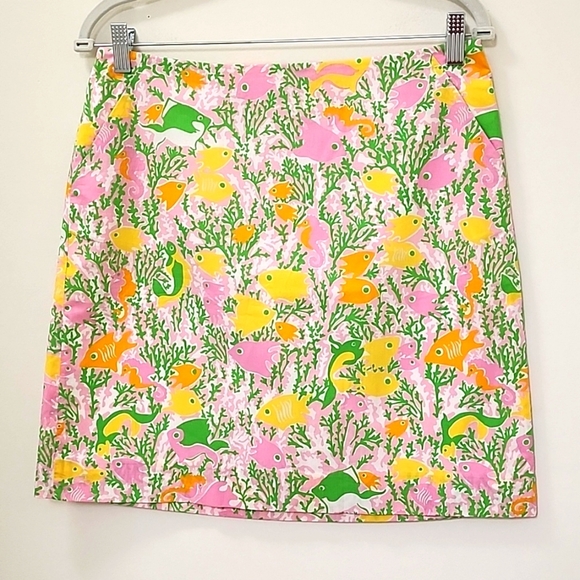 Lilly Pulitzer Dresses & Skirts - Lilly Pulitzer Womens  Coastal Corral  Fish and sea Horse Print  Skirt Size 6